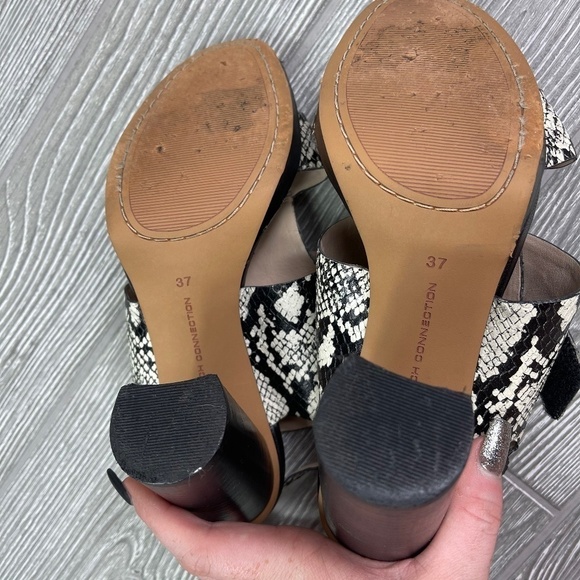 FRENCH CONNECTION Toni Snakeskin Sandal - Block Heel - Picture 7 of 11